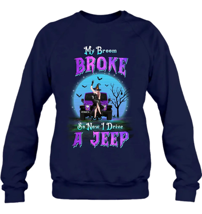 Personalized Off-Road Witch Shirt/Hoodie - Gift Idea For Witch Lover/Halloween - My Broom Broke