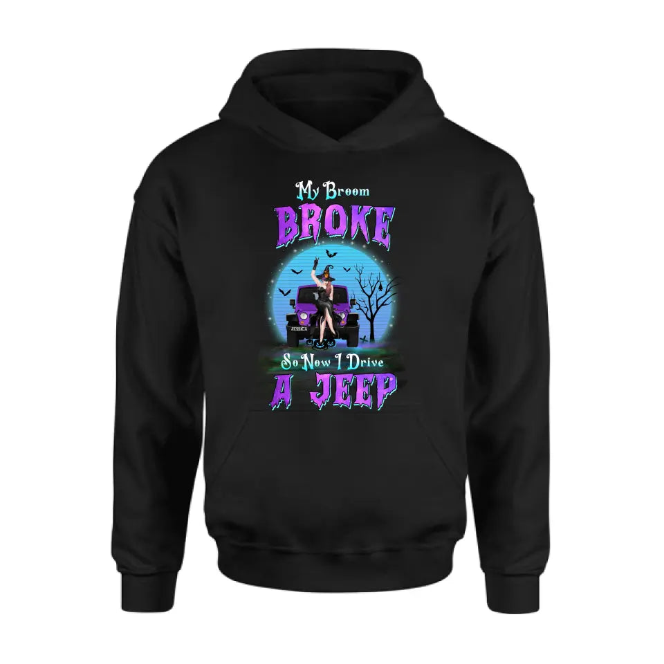 Personalized Off-Road Witch Shirt/Hoodie - Gift Idea For Witch Lover/Halloween - My Broom Broke
