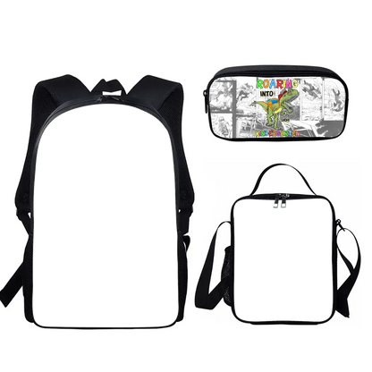 Custom Personalized Back To School Dino Bag Set - Gift Idea For Kids/ Dino Lovers - Roaring Into 2nd Grade