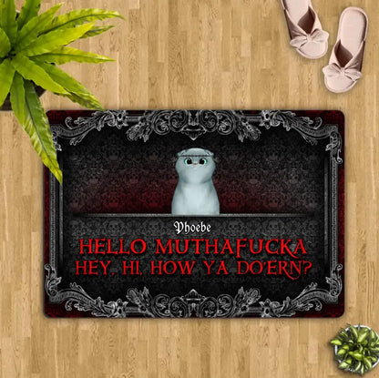 Personalized Pet Doormat - Up to 5 Dogs/Cats - Halloween Gift Idea for Dog/Cat Lovers - Hello Muthafucka