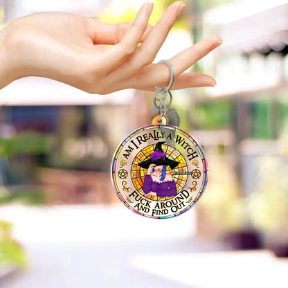 Personalized Witch Acrylic Keychain - Gift Idea For Halloween/Witch - Am I Really A Witch