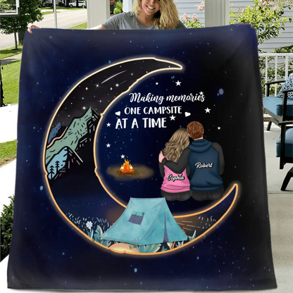 Personalized Couple Fleece Throw Blanket/Quilt - Gift Idea For Him/Her/Couple - Making Memories One Campsite At A Time
