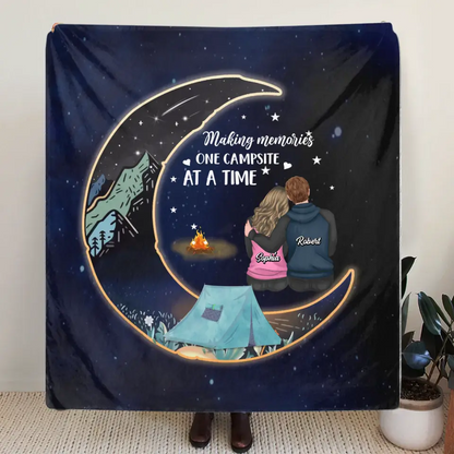 Personalized Couple Fleece Throw Blanket/Quilt - Gift Idea For Him/Her/Couple - Making Memories One Campsite At A Time