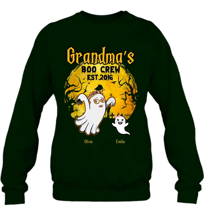Personalized Grandma Shirt/Hoodie - Halloween Gift For Grandma - Up to 7 Kids - Grandma's Boo Crew