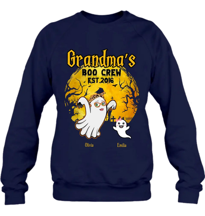 Personalized Grandma Shirt/Hoodie - Halloween Gift For Grandma - Up to 7 Kids - Grandma's Boo Crew