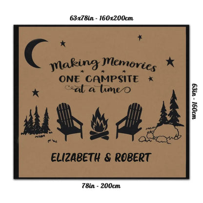 Personalized Camping Rug - Gift For Whole Family, Camping Lovers - Making memories one campsite at a time - QYE7EZ