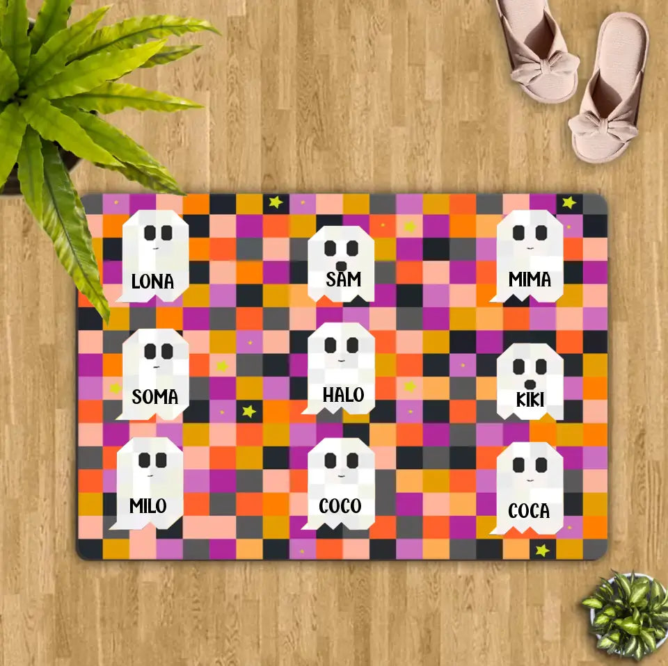 Personalized Halloween Family Doormat -  Gift Idea For Halloween/Family - Up to 9 Boos