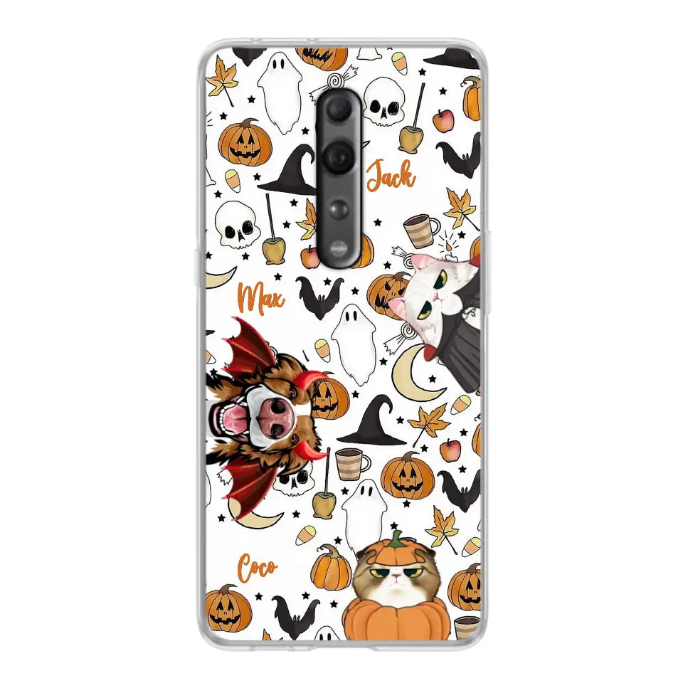 Personalized Halloween Pet Phone Case - Up to 3 Pets - Gift Idea For Dog/Cat Owners - Case for Oppo/Xiaomi/Huawei