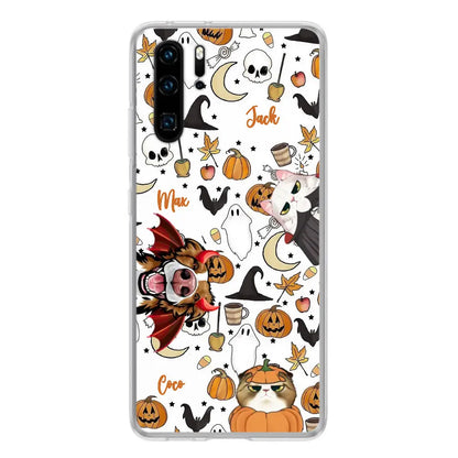 Personalized Halloween Pet Phone Case - Up to 3 Pets - Gift Idea For Dog/Cat Owners - Case for Oppo/Xiaomi/Huawei