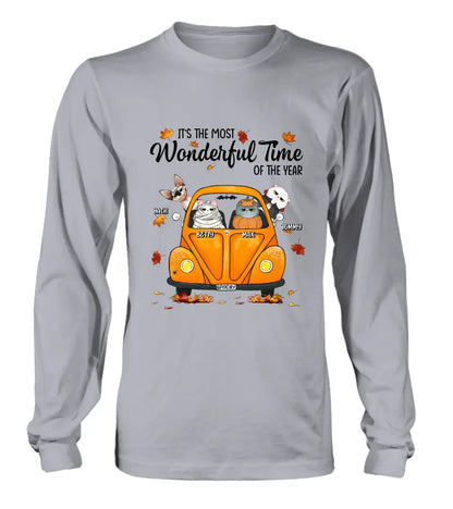 Personalized Pet Shirt/Hoodie - Autumn Gift For Cat/Dog Lover - Up to 4 Pets - It's The Most Wonderful Time Of The Year