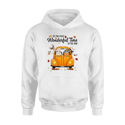 Personalized Pet Shirt/Hoodie - Autumn Gift For Cat/Dog Lover - Up to 4 Pets - It's The Most Wonderful Time Of The Year