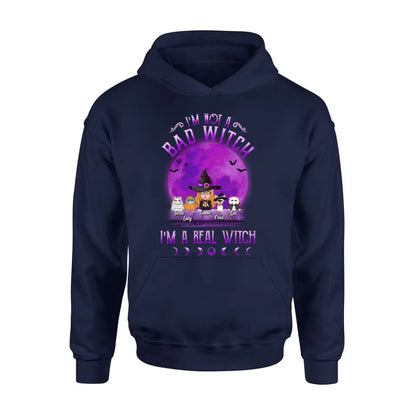 Personalized Witch Shirt/Hoodie - Gift Idea For Halloween/Witch Lovers - Up to 4 Pets - I'm Not A Bad Witch I'm A Real Witch