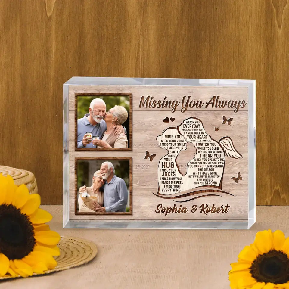 Personalized Memorial Husband Acrylic Plaque - Upload Photos - Memorial Gift Idea For Loss Husband - Missing You Always