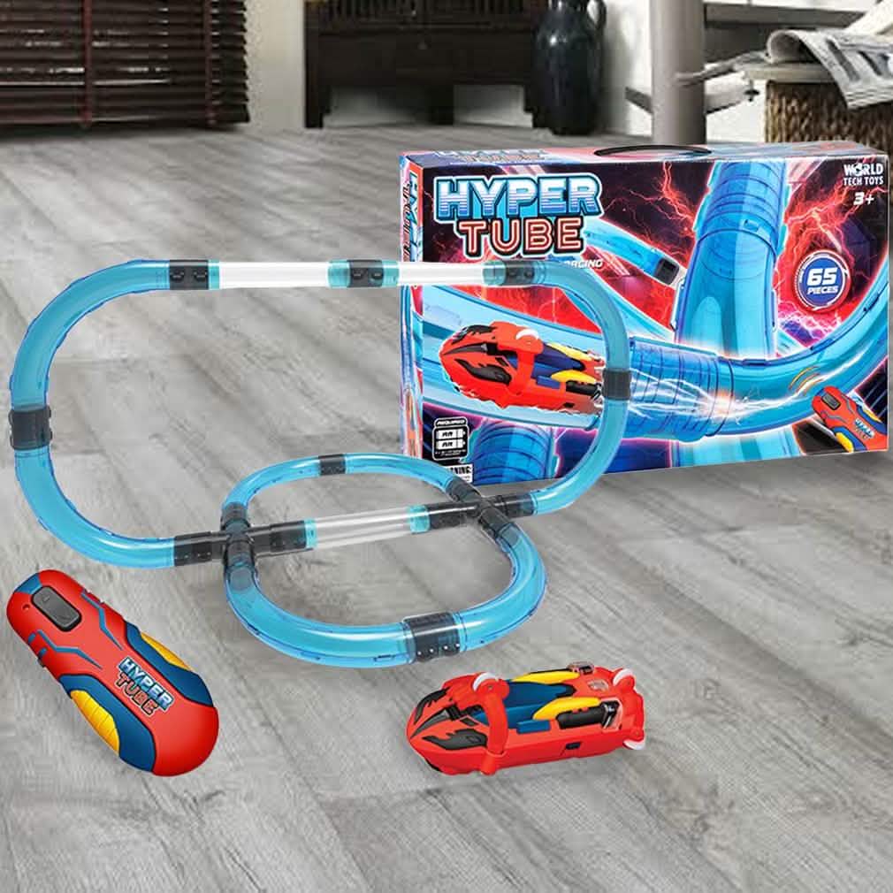 65 Piece Set: Hyper Tube Lightning Fast Tube Racing Playset