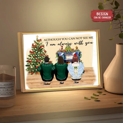 Personalized Family Christmas Lighting Frame Canvas - Up to 6 Adults & 5 Children - Gift Idea For Christmas - Although You Can Not See Me I Am Always With You
