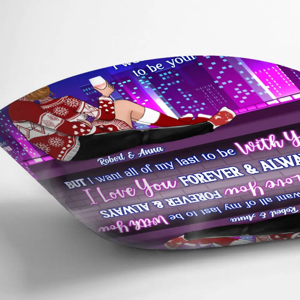 Personalized Christmas Couple Pillow Cover/Fleece Throw Blanket/Quilt - Christmas Gift For Couple/Him/Her - I Love You Forever & Always