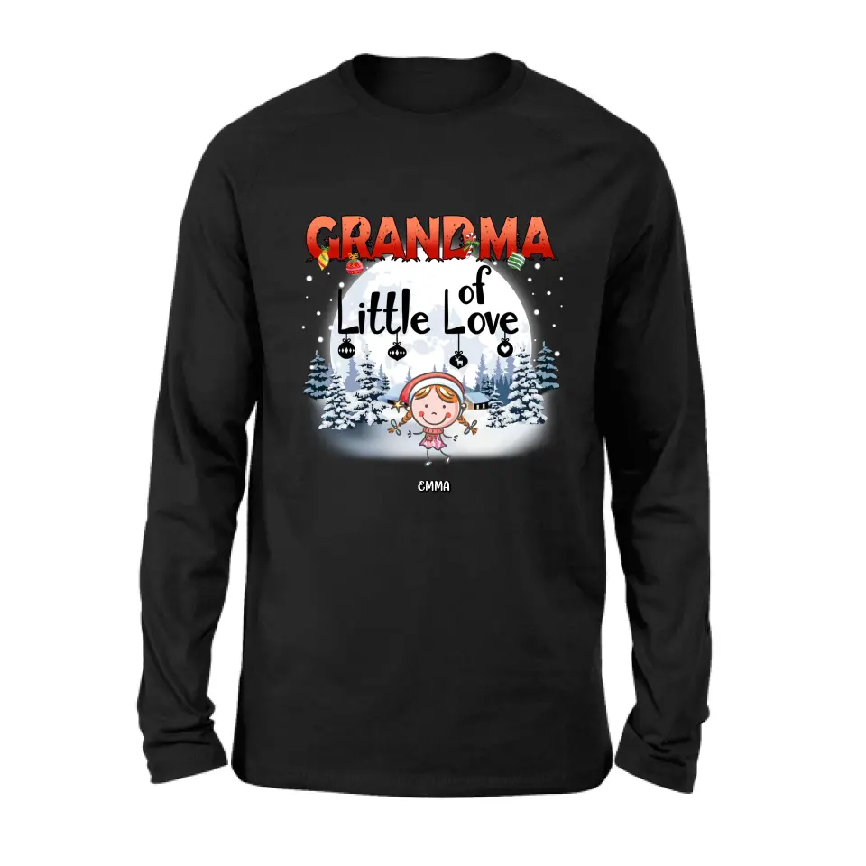 Personalized Christmas Grandma Shirt/Hoodie - Christmas Gift For Grandma/Nana - Up to 10 Kids - Grandma Little Of Loves