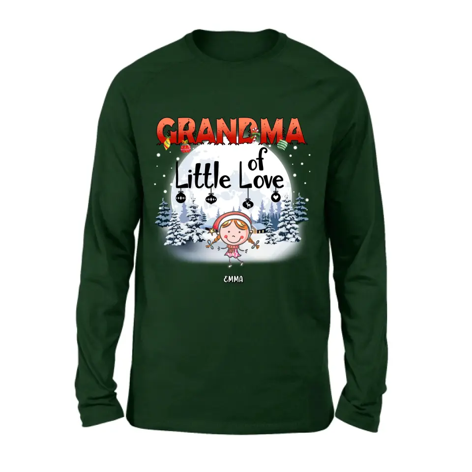 Personalized Christmas Grandma Shirt/Hoodie - Christmas Gift For Grandma/Nana - Up to 10 Kids - Grandma Little Of Loves
