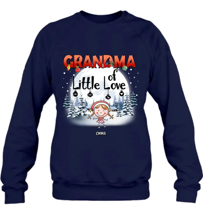 Personalized Christmas Grandma Shirt/Hoodie - Christmas Gift For Grandma/Nana - Up to 10 Kids - Grandma Little Of Loves