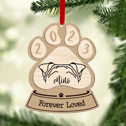 Personalized Memorial Dog Wooden Ornament - Memorial Gift Idea For Dog Lover - Forever Loved