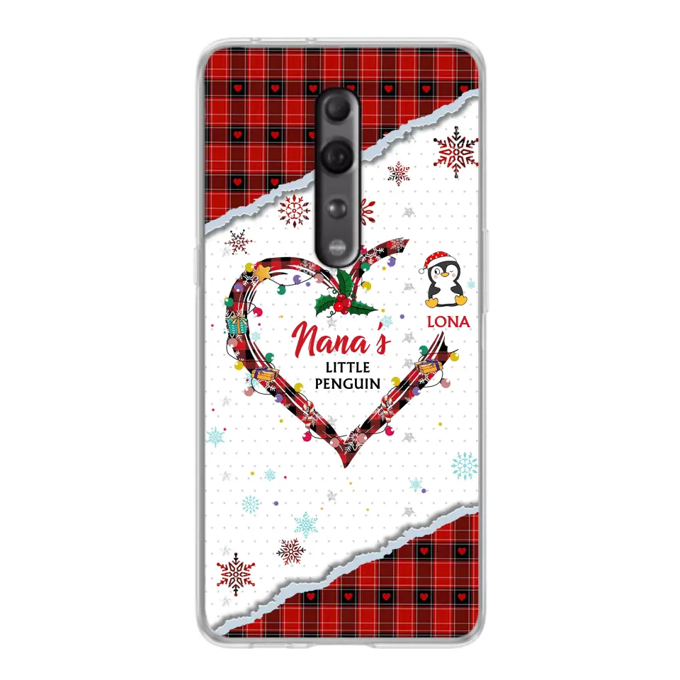 Personalized Christmas Nana Phone Case - Gift Idea For Grandma - Up to 10 Penguins - Case For Oppo/Xiaomi/Huawei