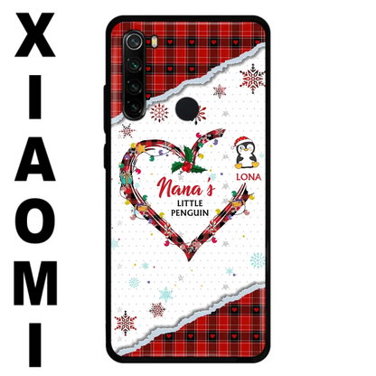 Personalized Christmas Nana Phone Case - Gift Idea For Grandma - Up to 10 Penguins - Case For Oppo/Xiaomi/Huawei