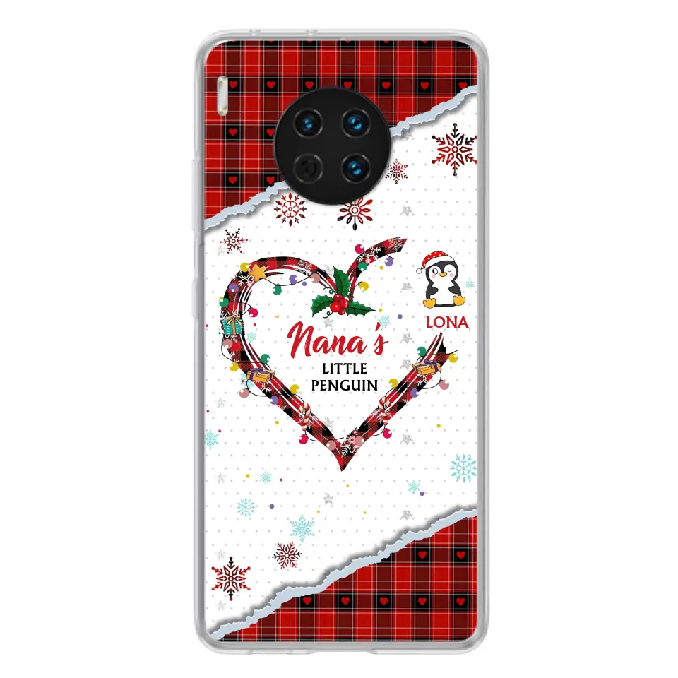 Personalized Christmas Nana Phone Case - Gift Idea For Grandma - Up to 10 Penguins - Case For Oppo/Xiaomi/Huawei