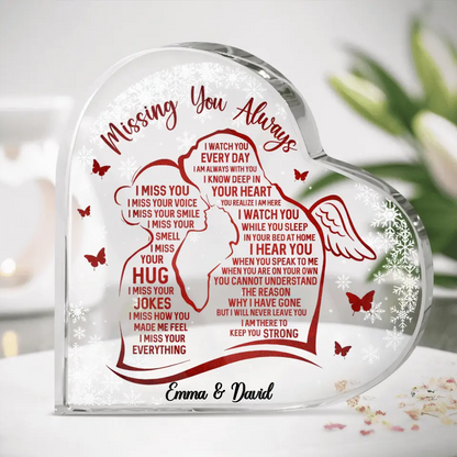 Personalized Couple Acrylic Plaque - Memorial Gift Idea For Couple - Missing You Always