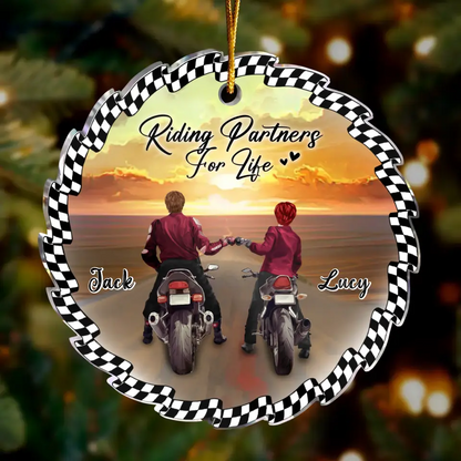 Personalized Acrylic Ornament - Christmas Gift Idea For Biker Lovers - Riding Partners For Life