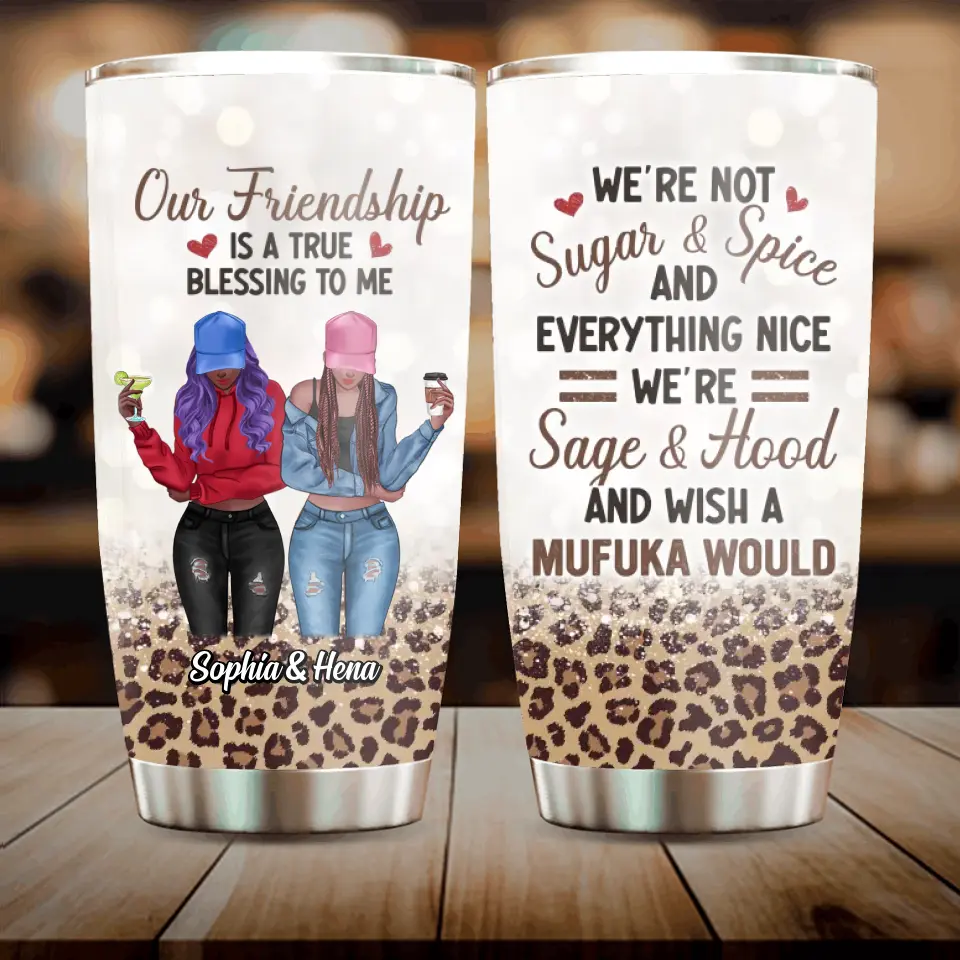 Personalized Besties Tumbler - Best Gift Idea For Friends - Our Friendship Is A True Blessing To Me
