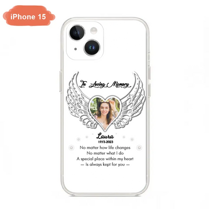 Personalized In Loving Memory Phone Case - Upload Photo - Memorial Gift Idea - Case For iPhone/Samsung - A Special Place Within My Heart Is Always Kept For You