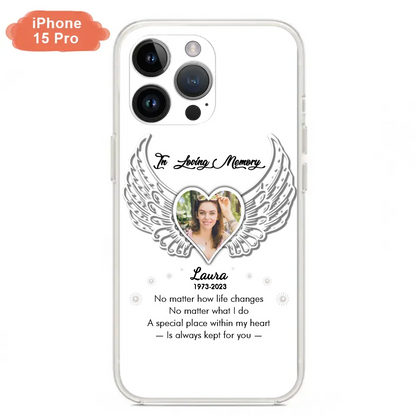 Personalized In Loving Memory Phone Case - Upload Photo - Memorial Gift Idea - Case For iPhone/Samsung - A Special Place Within My Heart Is Always Kept For You