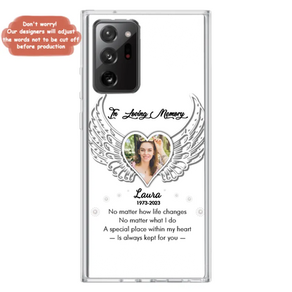 Personalized In Loving Memory Phone Case - Upload Photo - Memorial Gift Idea - Case For iPhone/Samsung - A Special Place Within My Heart Is Always Kept For You