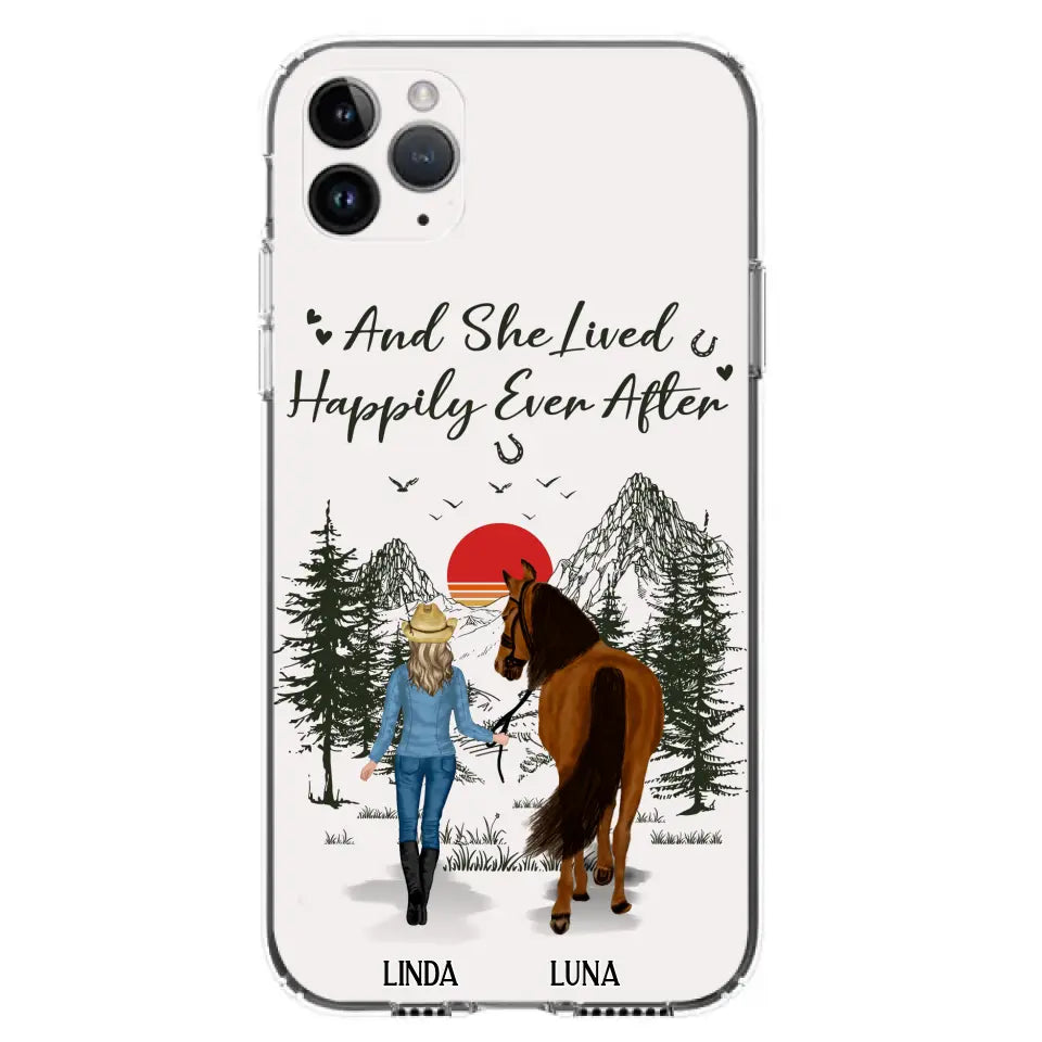 Personalized Horse Phone Case -  Gift Idea For Horse Lovers - Up to 6 Horses