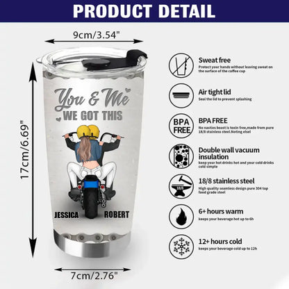 Personalized Couple Riding Tumbler - Gift Idea For Couple - You Are The Spark To My Plug