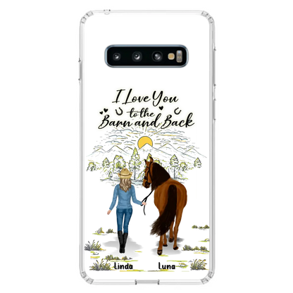 Personalized Horse Girl Phone Case - Up to 6 Horses - Gift Idea for Horse Lovers - I Love You To The Barn & Back - Case for iPhone/Samsung