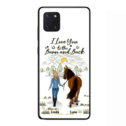 Personalized Horse Girl Phone Case - Up to 6 Horses - Gift Idea for Horse Lovers - I Love You To The Barn & Back - Case for iPhone/Samsung