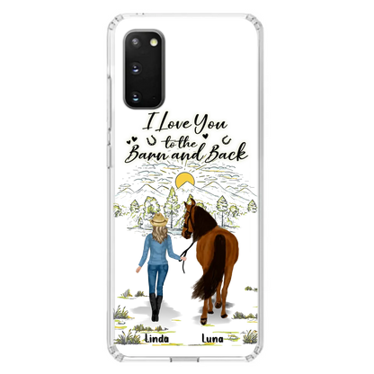 Personalized Horse Girl Phone Case - Up to 6 Horses - Gift Idea for Horse Lovers - I Love You To The Barn & Back - Case for iPhone/Samsung