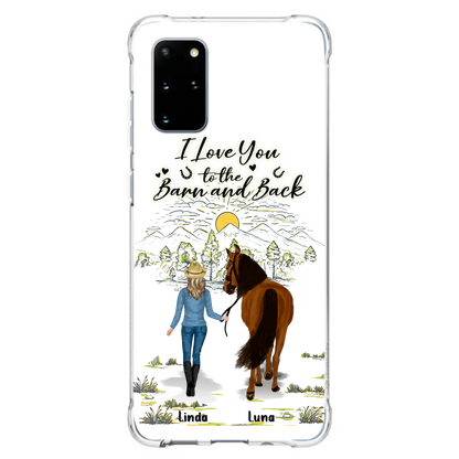 Personalized Horse Girl Phone Case - Up to 6 Horses - Gift Idea for Horse Lovers - I Love You To The Barn & Back - Case for iPhone/Samsung