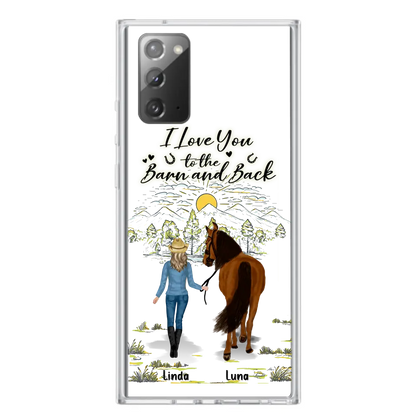 Personalized Horse Girl Phone Case - Up to 6 Horses - Gift Idea for Horse Lovers - I Love You To The Barn & Back - Case for iPhone/Samsung