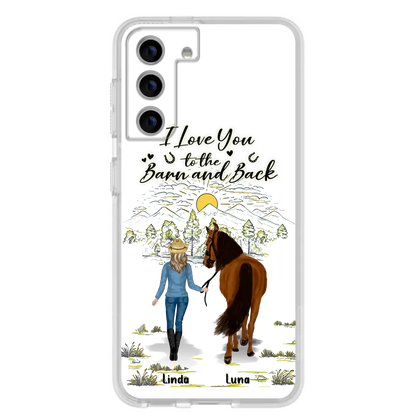 Personalized Horse Girl Phone Case - Up to 6 Horses - Gift Idea for Horse Lovers - I Love You To The Barn & Back - Case for iPhone/Samsung
