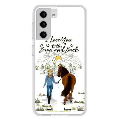 Personalized Horse Girl Phone Case - Up to 6 Horses - Gift Idea for Horse Lovers - I Love You To The Barn & Back - Case for iPhone/Samsung