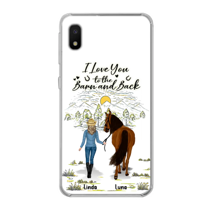 Personalized Horse Girl Phone Case - Up to 6 Horses - Gift Idea for Horse Lovers - I Love You To The Barn & Back - Case for iPhone/Samsung