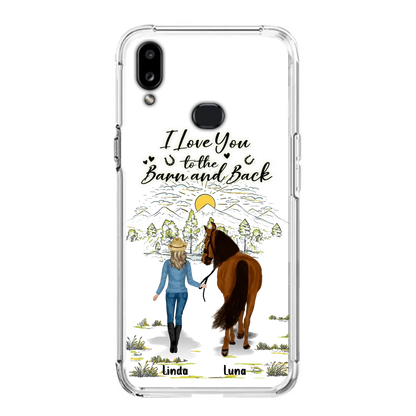 Personalized Horse Girl Phone Case - Up to 6 Horses - Gift Idea for Horse Lovers - I Love You To The Barn & Back - Case for iPhone/Samsung