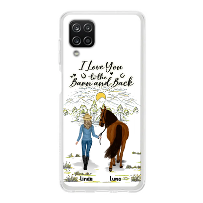 Personalized Horse Girl Phone Case - Up to 6 Horses - Gift Idea for Horse Lovers - I Love You To The Barn & Back - Case for iPhone/Samsung