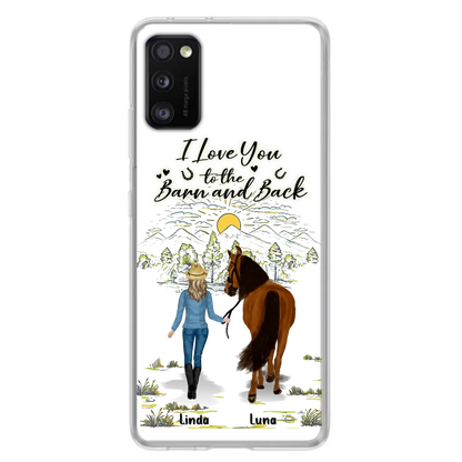 Personalized Horse Girl Phone Case - Up to 6 Horses - Gift Idea for Horse Lovers - I Love You To The Barn & Back - Case for iPhone/Samsung