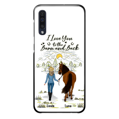 Personalized Horse Girl Phone Case - Up to 6 Horses - Gift Idea for Horse Lovers - I Love You To The Barn & Back - Case for iPhone/Samsung