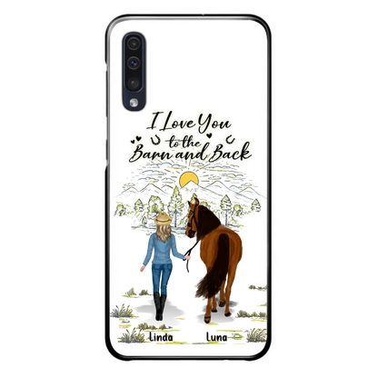 Personalized Horse Girl Phone Case - Up to 6 Horses - Gift Idea for Horse Lovers - I Love You To The Barn & Back - Case for iPhone/Samsung