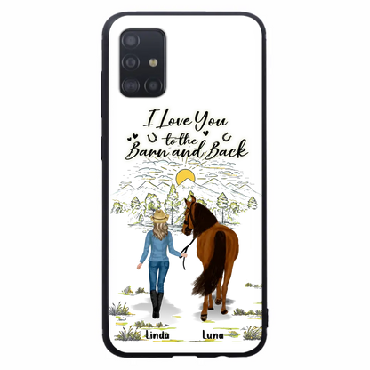 Personalized Horse Girl Phone Case - Up to 6 Horses - Gift Idea for Horse Lovers - I Love You To The Barn & Back - Case for iPhone/Samsung