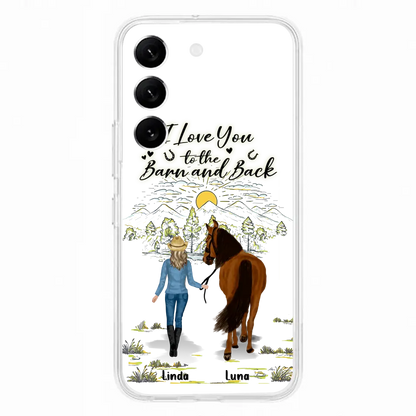 Personalized Horse Girl Phone Case - Up to 6 Horses - Gift Idea for Horse Lovers - I Love You To The Barn & Back - Case for iPhone/Samsung